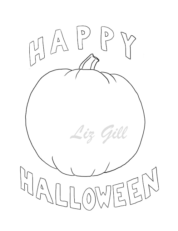 Happy Halloween Pumpkin Printable Coloring Page