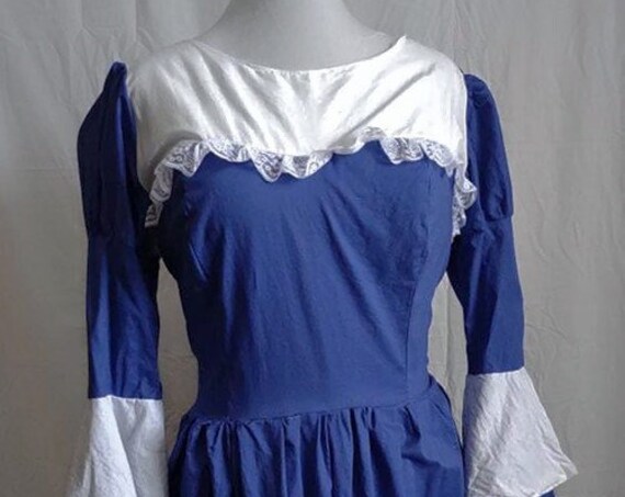 Blue and white lolita dress
