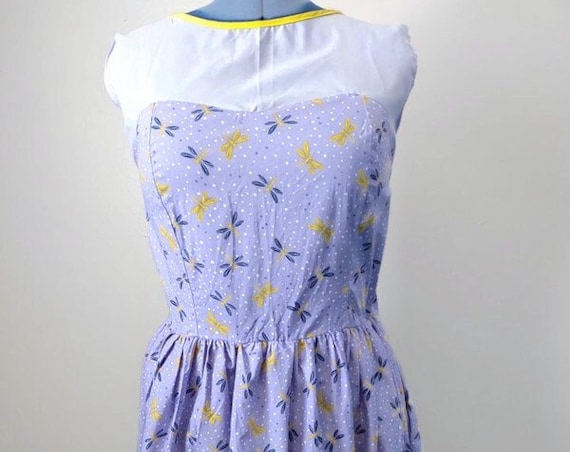 D-4107 Plus size Purple dragonfly dress
