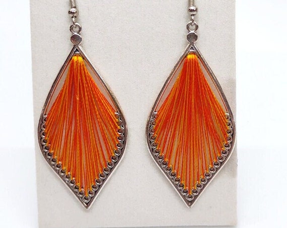 E-1685 Silk Leaf Earrings