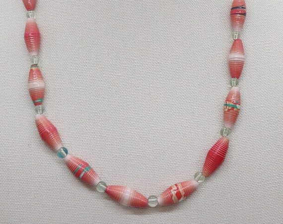 Handcrafted paper bead necklace