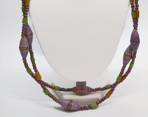 N-1507 Purple paper bead set