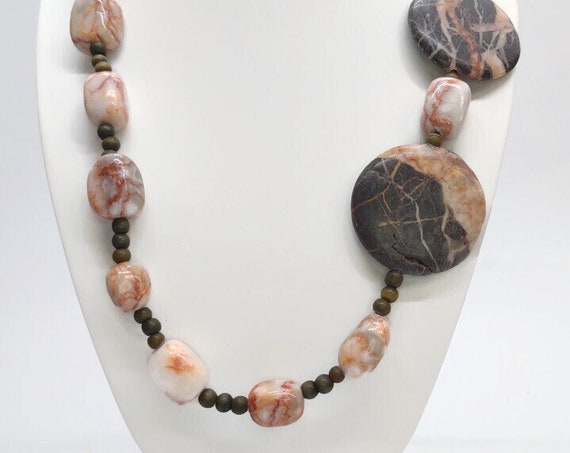 N-1625 Stone Bead Necklace