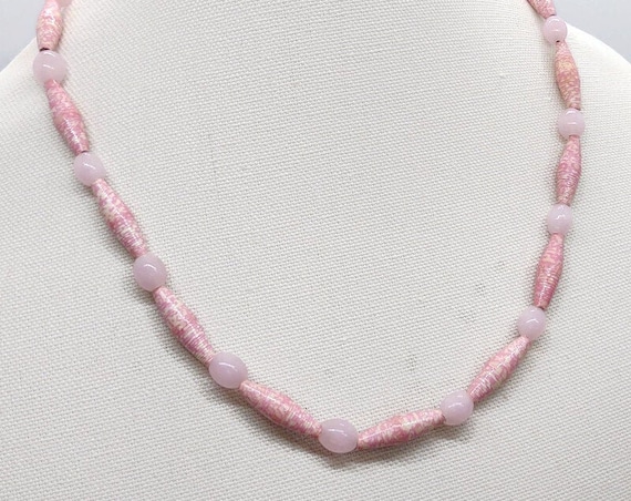 Handcrafted paper bead necklace