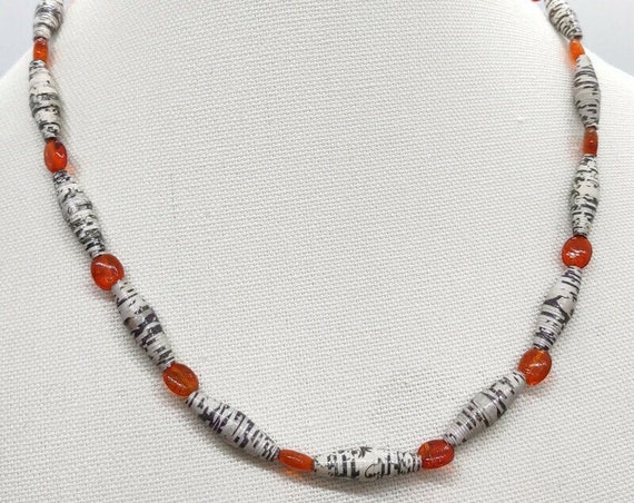 N-1661 Paper Bead Necklace
