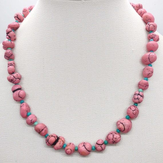N-1590 Pink Beaded Necklace