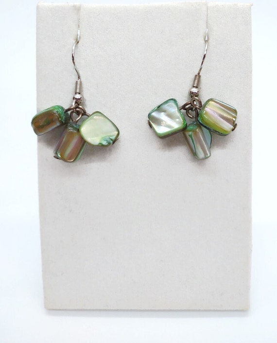 E-1697 Green Shell Earrings