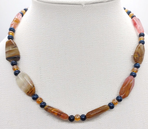 N-1647 Stone and Glass Necklace