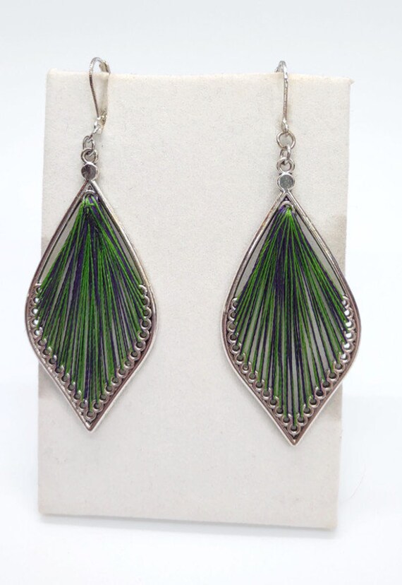 E-1678 Green Silk Earrings