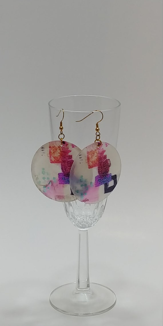 E-1540 Painted Shell Earrings