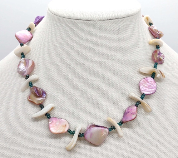 Handcrafted Shell and Glass Necklace