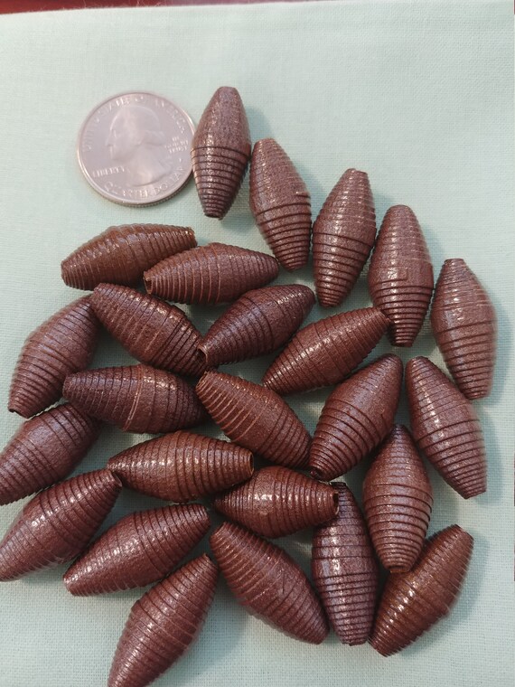 B-4069 brown paper beads