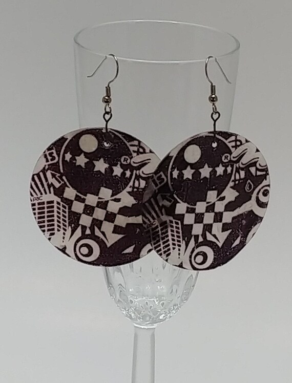 E-1537 Printed Shell Earrings