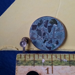 Vintage Sterling Silver Screw Back Earrings Si/No Turquoise Natural Stones
