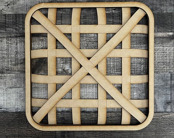 MDF Tobacco Basket-Farmhouse Square 3 Layers Cutouts