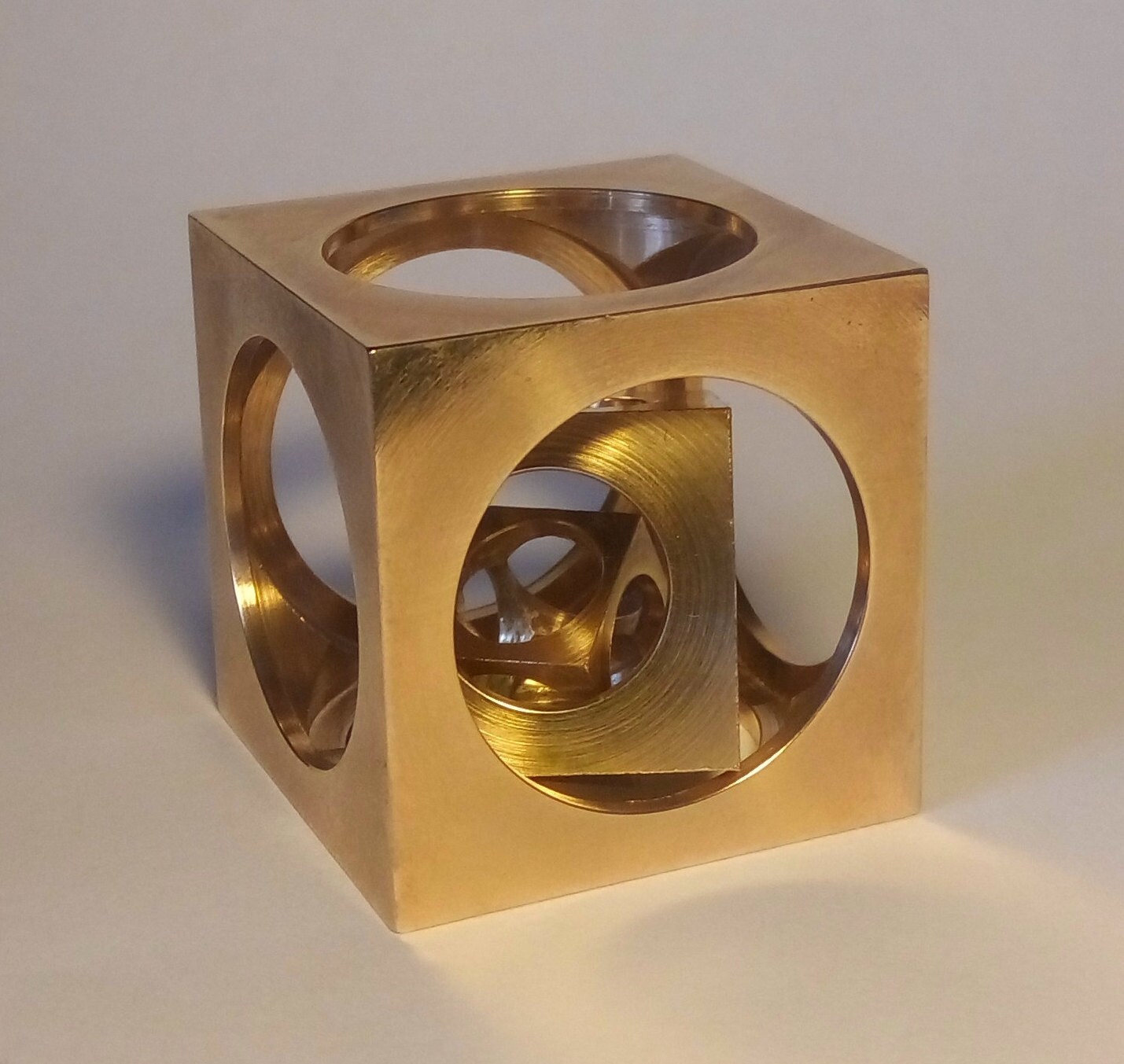 3 Three Brass cubes. Cubes in a cube 35mm. Turner's cube/ Etsy