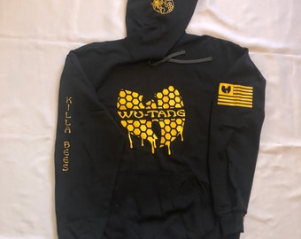 Wu-Tang Killa Bees. Black hoodie with yellow graphics. 90s hip-hop