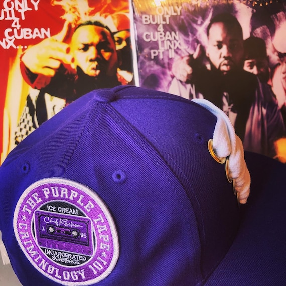 Purple Tape Fat Lace Cap With Patch. Purple & White. Raekwon OB4CL