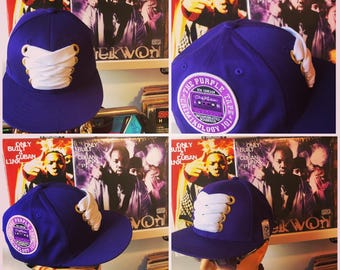 Purple Tape Fat Lace Cap With Patch. Purple & White. Raekwon OB4CL