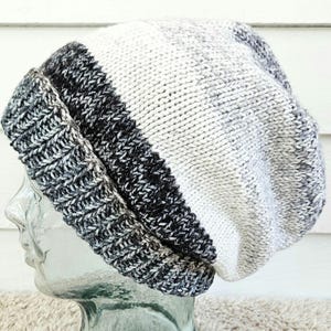 Striped Slouch Hat | Heathered Gray, White, and Black  display picture 2
