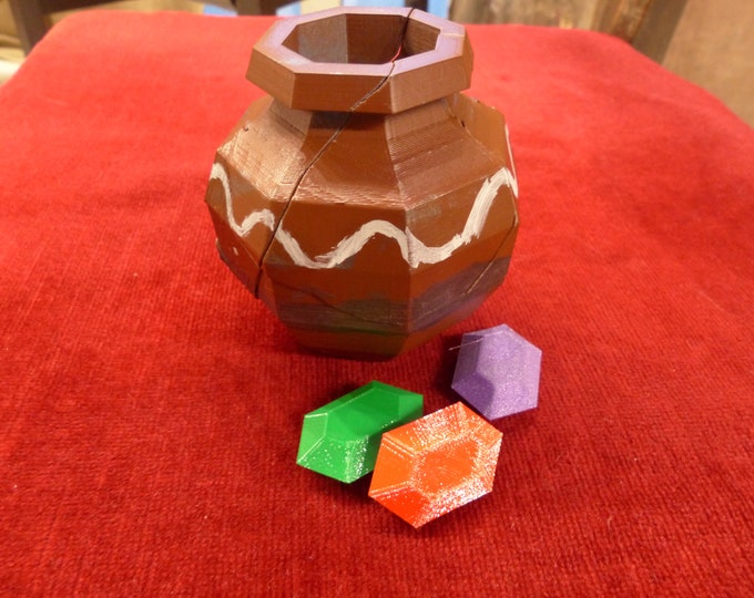 Zelda-inspired breakable pot with rupees