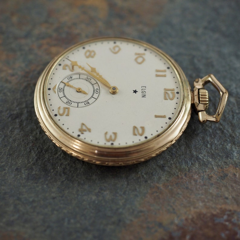 Open Face Mens Elgin Watch Gold Fill circa 1935 Grade 315 Etsy