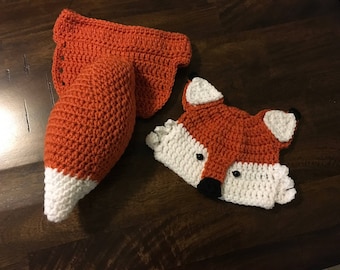 Baby Fox Hat, Fox Hat e copertura per pannolini, puntello per foto neonato