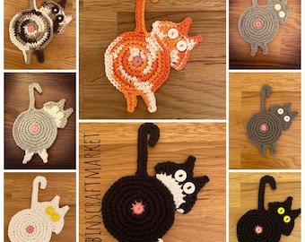 Cat Butt Coasters, Mug Rug, Coaster, Cat Lady Gifts