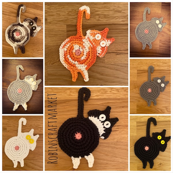 Cat Butt Coasters, Mug Rug, Coaster, Cat Lady Gifts