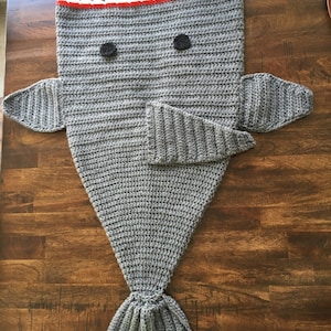 Crochet Shark Tail Blanket, Shark Cocoon, Shark Tail