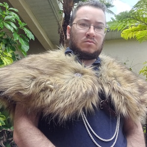 Decorative Faux Fur Mantle for Viking / Barbarian / Tribal Larp and Cosplay