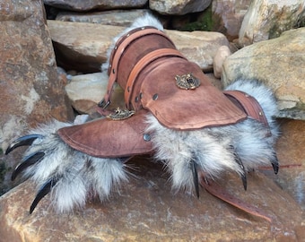 Leather Wolf Claw Gauntlets - PREMADE