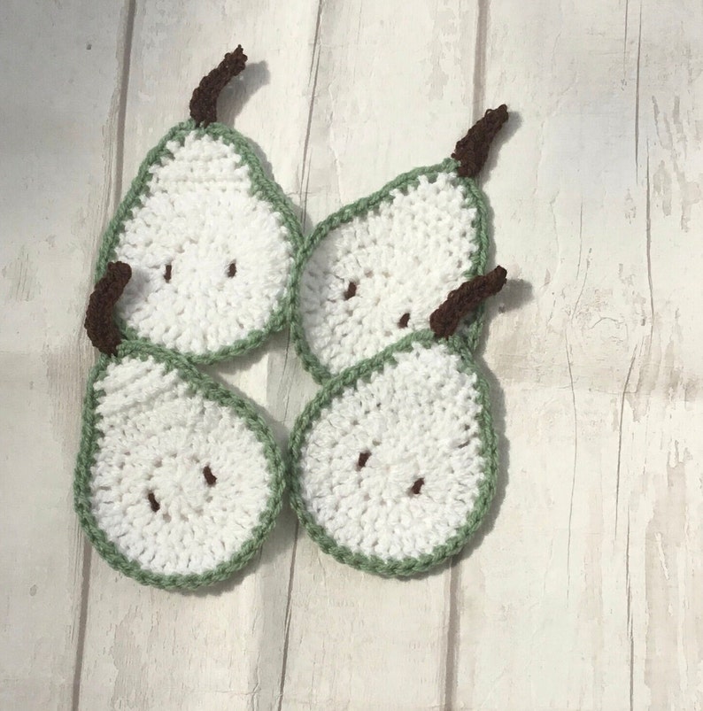 Crochet Pear Coaster Crochet Pear Table Decor Crochet Etsy UK