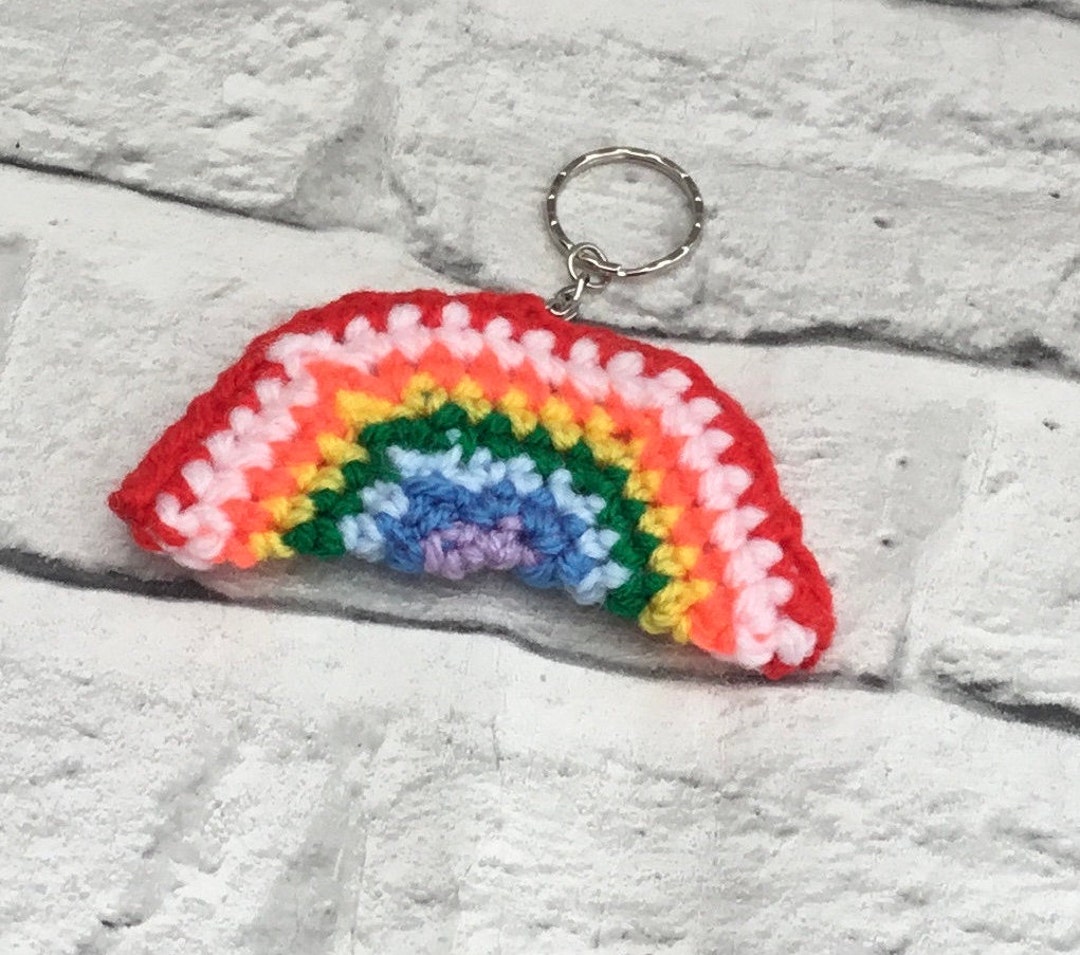 Crochet Rainbow Keyring, Crochet Rainbow, Key Worker Gift, Nhs Worker