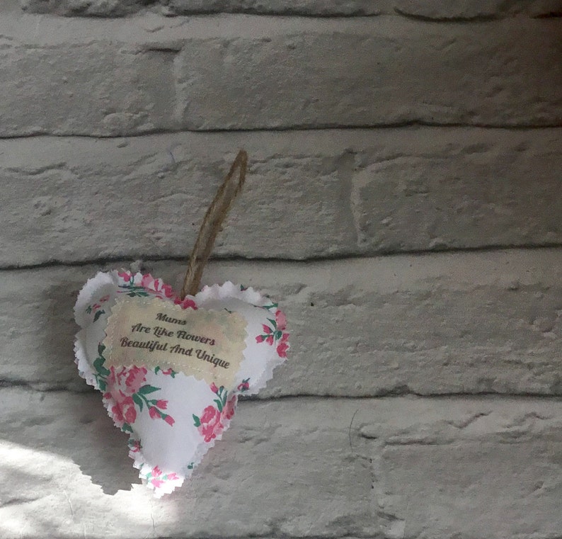 Mums Are Like Flowers beautiful and unique hanging ornament Personalised Mother\u2019s Day gift fabric heart