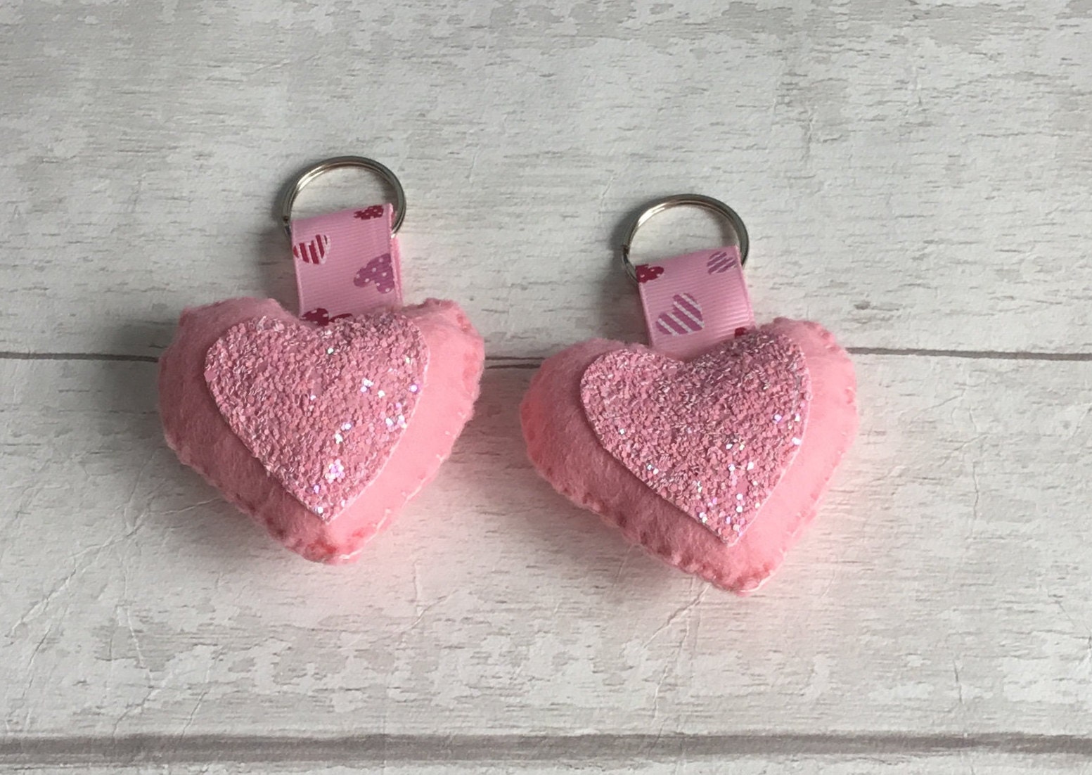 Felt Heart Keychain Heart Keyring Valentines Gift for Her - Etsy