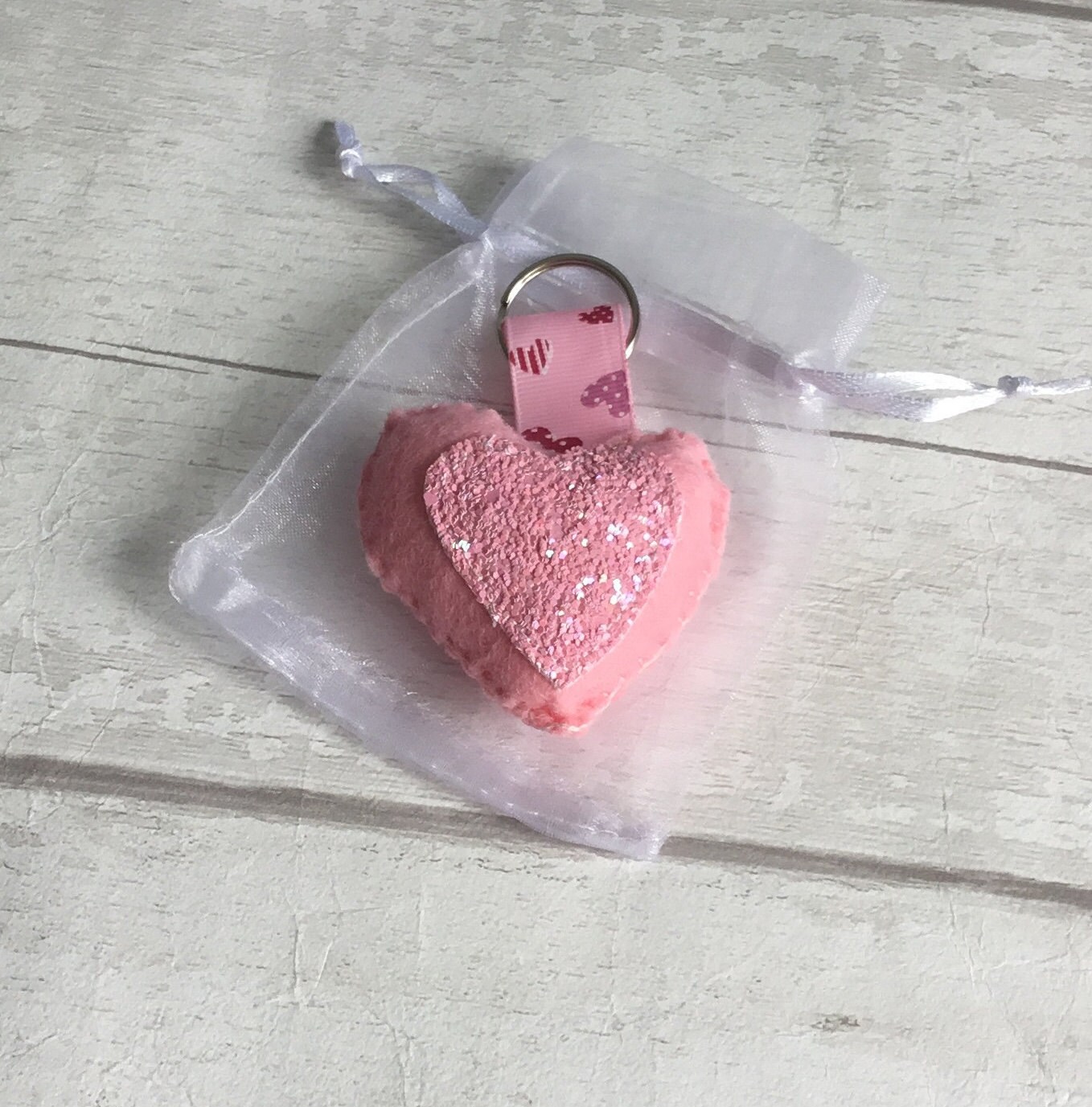 Felt Heart Keychain Heart Keyring Valentines Gift for Her Etsy