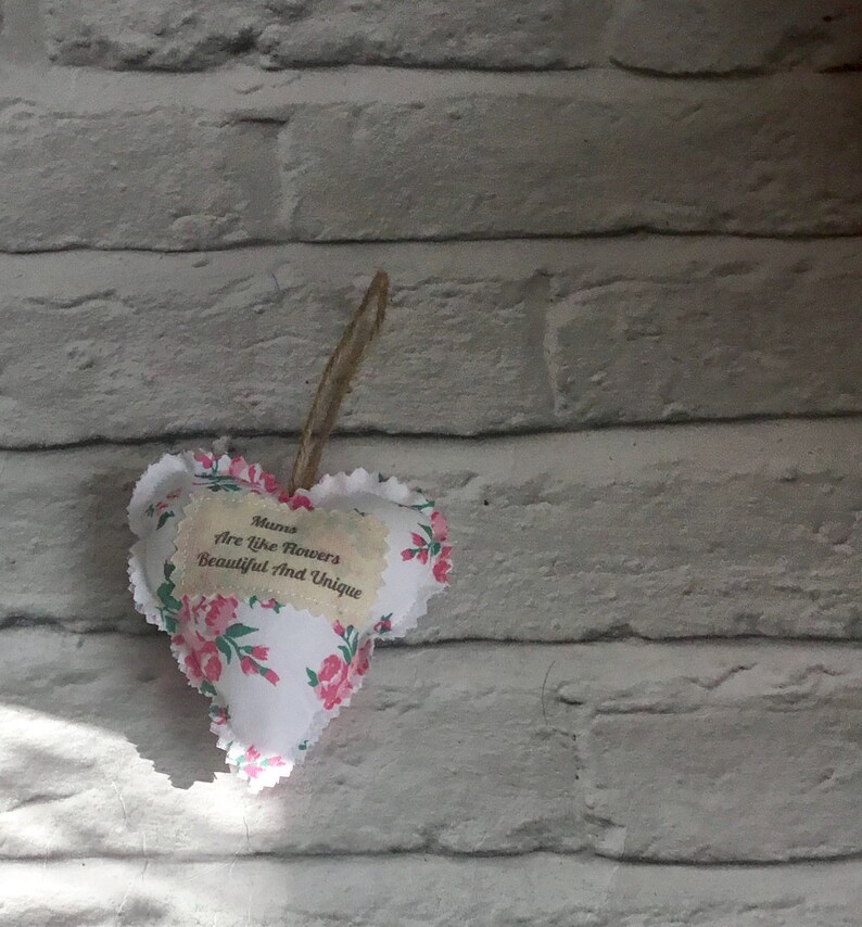 Mums Are Like Flowers beautiful and unique hanging ornament Personalised Mother\u2019s Day gift fabric heart