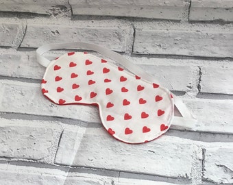 Sleep mask, eye mask, slumber party, travel mask, cotton blindfold, hen party, night mask, cotton eye mask, Valentines gift for her,