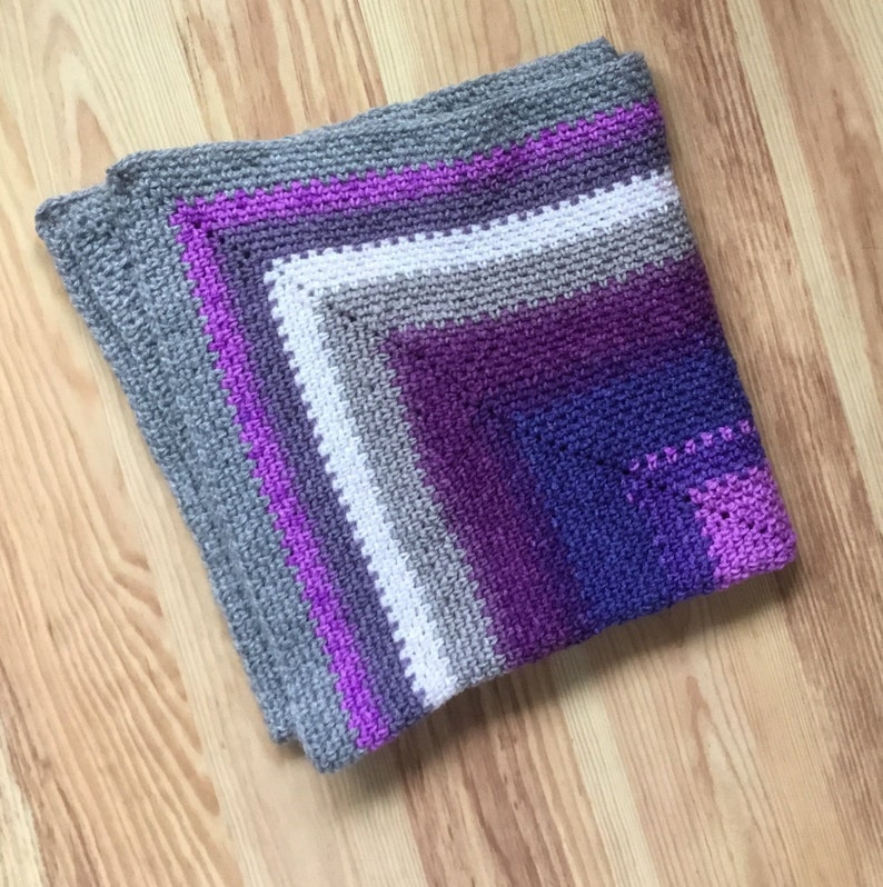 Purple Blanket Crochet Baby Pram Blanket Unisex Blanket Etsy UK
