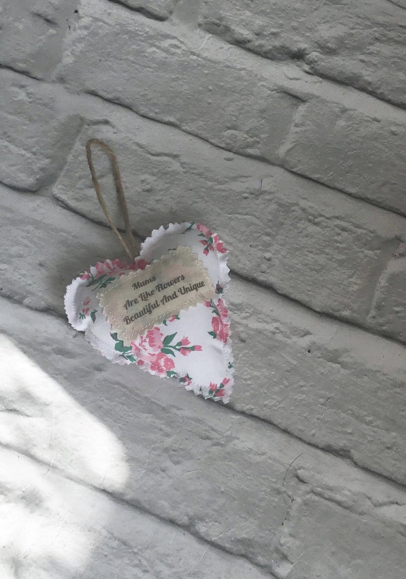 Mums Are Like Flowers beautiful and unique hanging ornament Personalised Mother\u2019s Day gift fabric heart