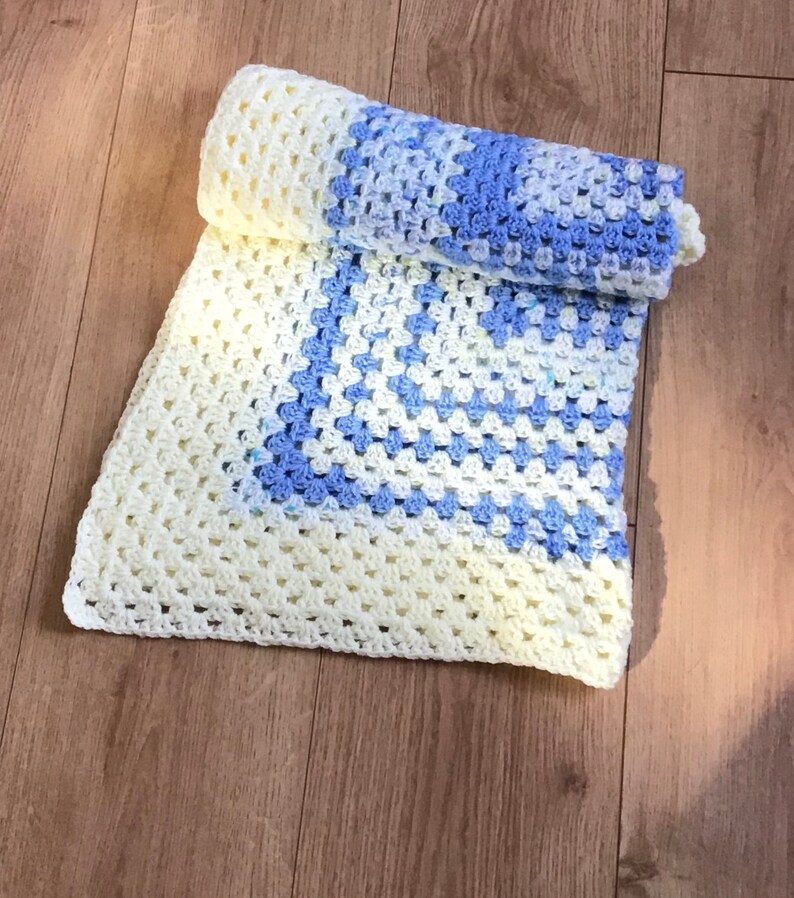 Crochet blanket granny square baby boy blanket baby shower Etsy