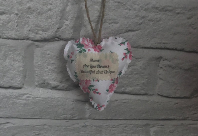 Mums Are Like Flowers beautiful and unique hanging ornament Personalised Mother\u2019s Day gift fabric heart