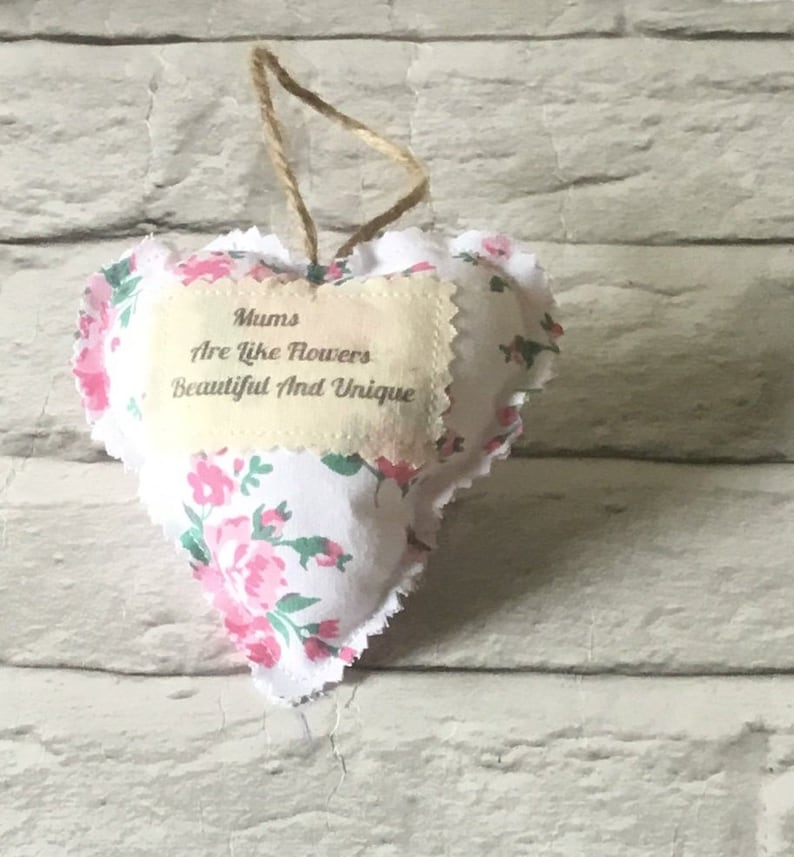 Mums Are Like Flowers beautiful and unique hanging ornament Personalised Mother\u2019s Day gift fabric heart