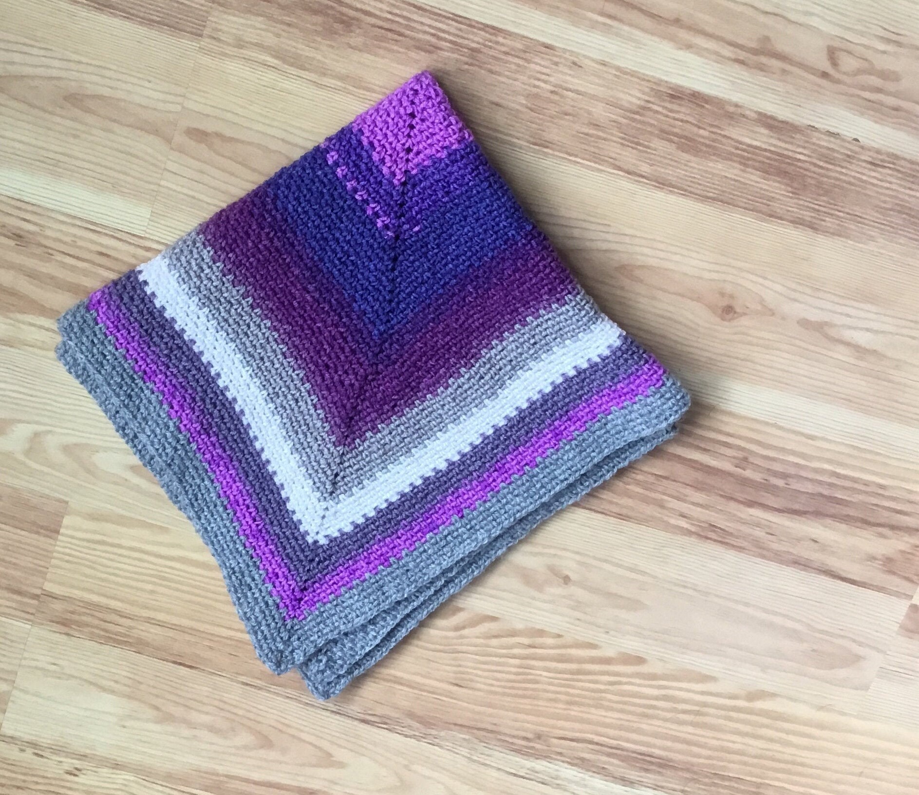 Purple Blanket Crochet Baby Pram Blanket Unisex Blanket Etsy UK