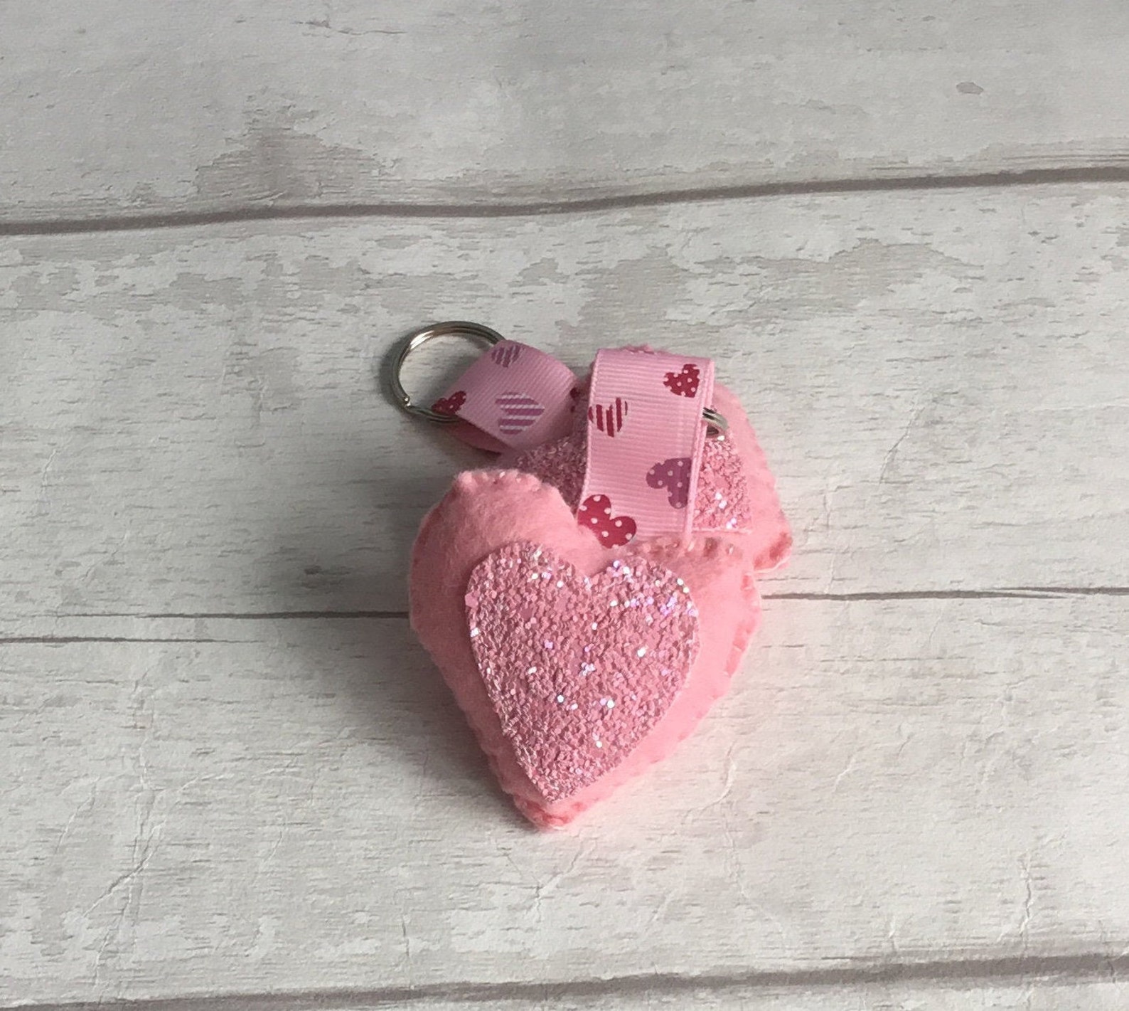 Felt Heart Keychain Heart Keyring Valentines Gift for Her - Etsy