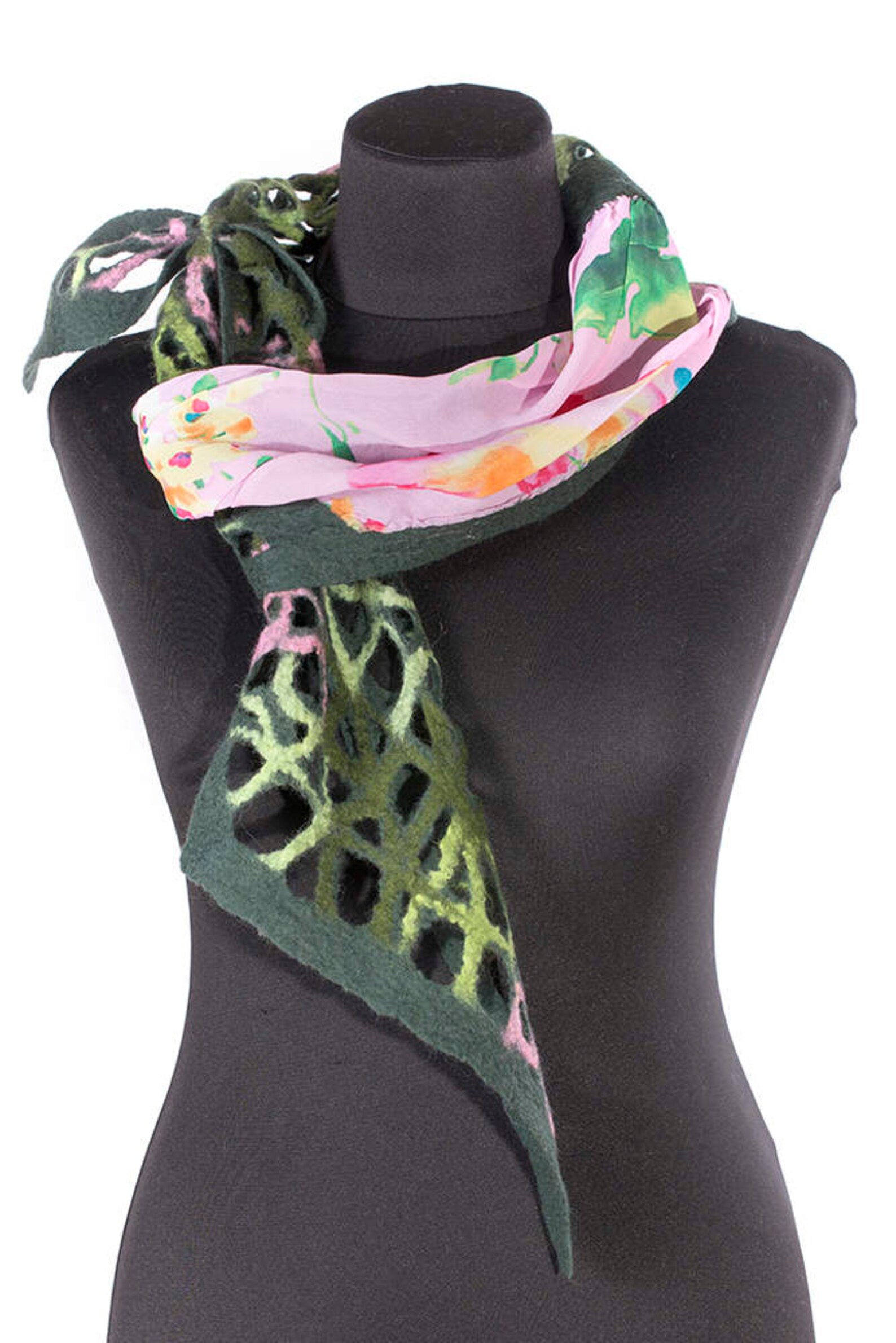 Green Felt Scarf for Women Green Female Scarf Scarf Merino Etsy