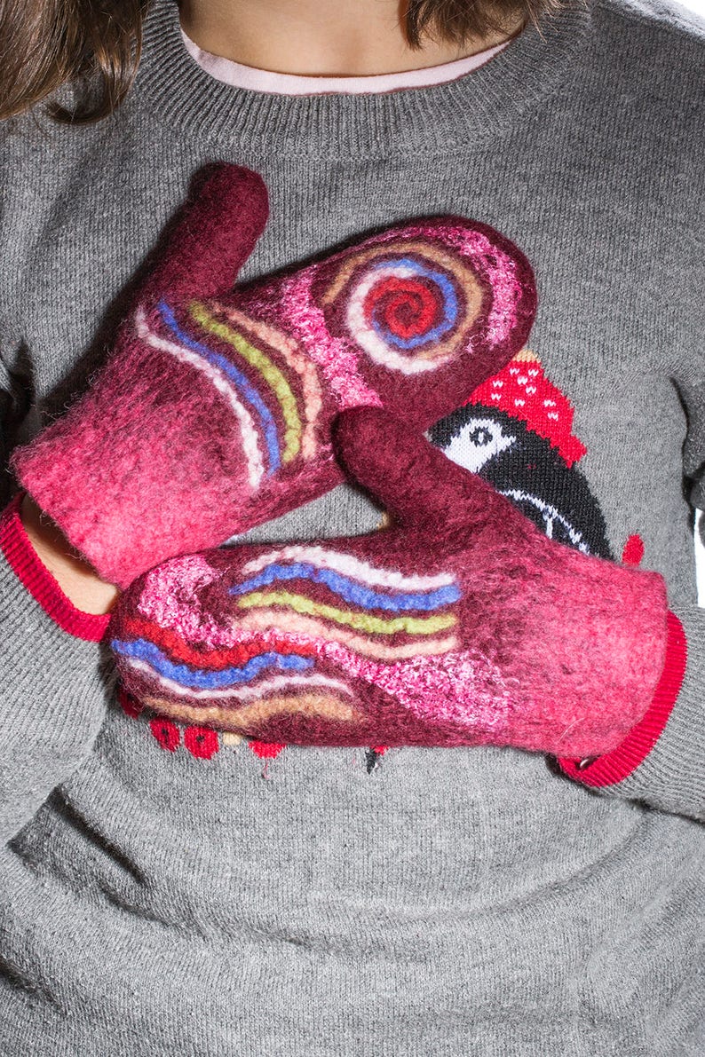 Mittens Children's Wool mittens handmade mitts of felted Etsy