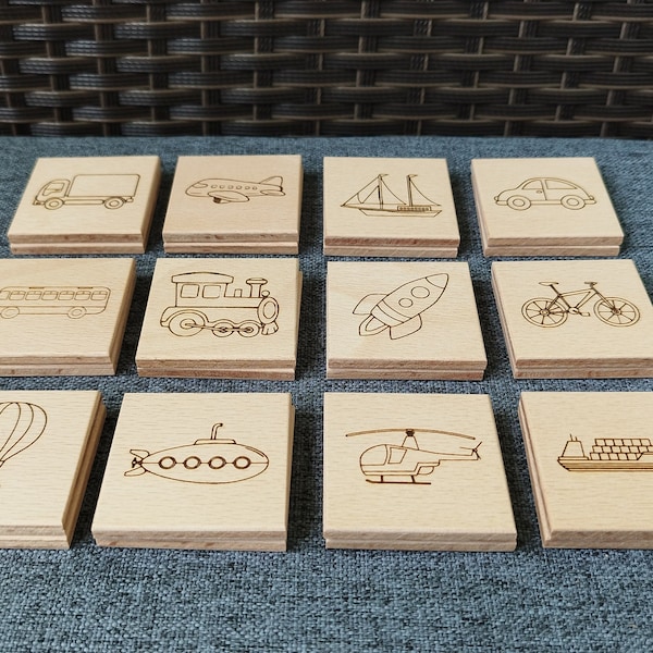 Holz-Matching-Spiel, Memory-Spiel, Memory 24 Teile, Matching Cards, Montessori-Spielzeug, Lernspielzeug, Holz-Matching-Spiel