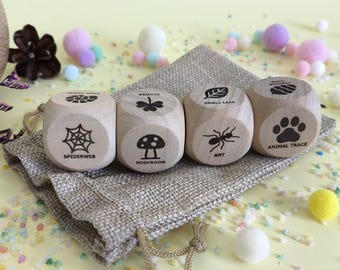 Wooden Forest Scavenger Hunt Game, Outdoor Learning Kit, Handmade Nature Exploration Toy, Eco-Friendly Montessori Inspired Toddler Gift